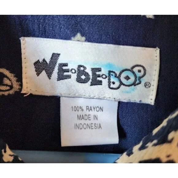 We Be Bop Women's Long Sleeve Button Up Top Multi Print Oversized Lagenlook Sz 2 - Picture 5 of 11